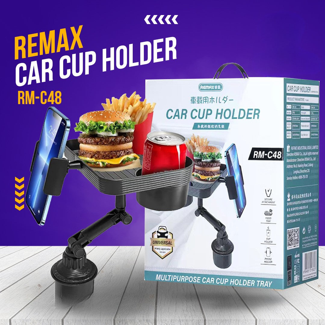 Remax Car Cup Holder RM-C48 Multipurpose Car Cup Holder Tray Remax Car Cup Holder RM-C48 Multipurpose Car Cup Holder Tray